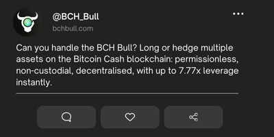 Shareable tweet card linking to BCH Bull post on X number two